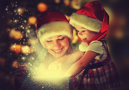 christmas mom and girl